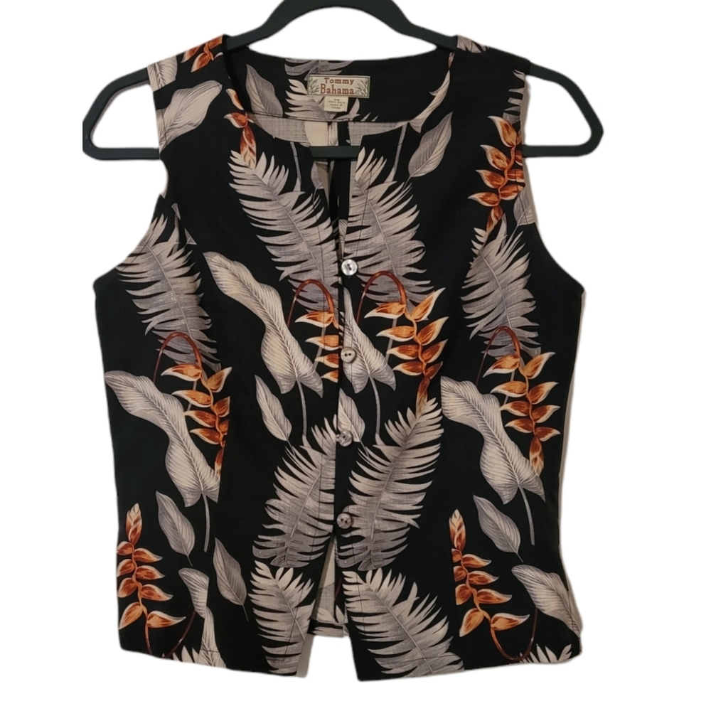 Tommy Bahama Silk Buttton Down Floral Top Size XS